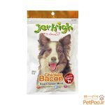 تشویقی سگ جرهای با طعم بیکن مرغ Jerhigh Chicken Bacon وزن 60 گرم