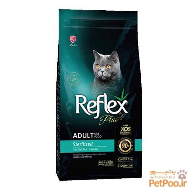 غذای خشک گربه عقیم شده رفلکس پلاس با طعم مرغ Sterilised with Chicken وزن 15 کیلوگرم - تصویر 1