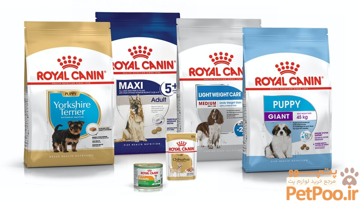 انواع غذای سگ رویال کنین (Royal Canin) - پت شاپ اسکای پت