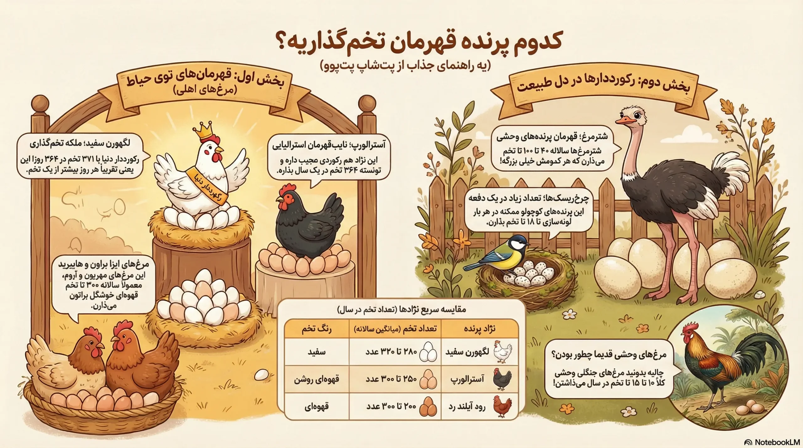 کدام پرنده بیشترین تخم را میگذارد؟ 2 petpoo infographic which bird lays the most eggs scaled