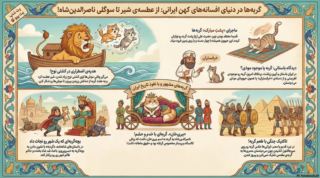 petpoo infographic cats in ancient persian legends